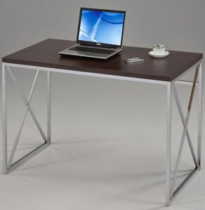 Письменный стол, MK-6342, 60х114х76 см, Хром/Темный орех