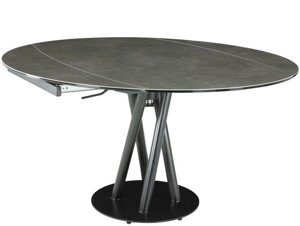 Стол, MK-7509-GR, круглый керамический раскладной,140х90(140)х75 см, Серый