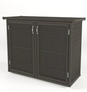 Шкаф "Канцлер" из натурального ротанга, 2 двери, коричневый, темно-серый