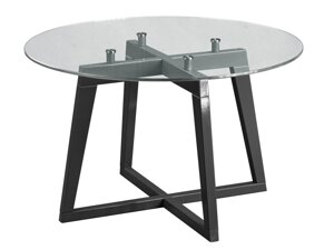 Стол журнальный "Рилле 445", серый графит/стекло прозрачное