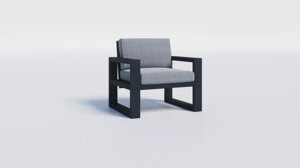 Кресло "МЕДИСОН", Алюминиевое, Черный/серый