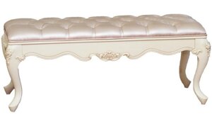 Банкетка Милано, MK-1833-IV, розовая экокожа, (цвет патины: золото), 120х51х49 см, Слоновая кость