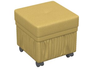Банкетка BeautyStyle 5 с ящиком на колесах, ткань желтая