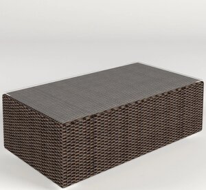 Столик кофейный прямоугольный "Малага", из натурального ротанга коричневый, черный