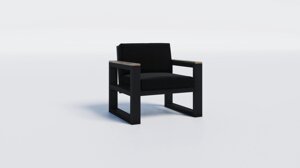 Кресло "МЕДИСОН", Алюминиевое, Черное, с подлокотниками