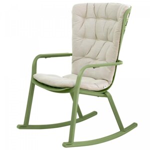 Кресло-качалка пластиковое с подушкой Nardi, Folio Агава-Бежевый