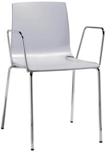 Кресло пластиковое Scab Design, Alice хром, светло-серый