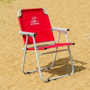 Кресло-шезлонг пляжное "DOLPHINS", алюминий, красный