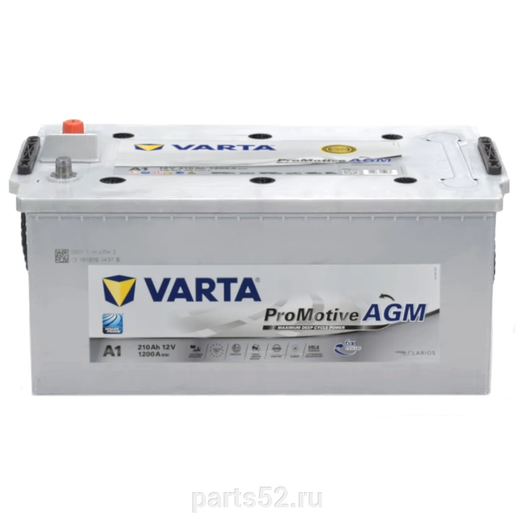 Аккумулятор 6СТ-210 Ач VARTA ProMotive AGM (A1) 518x276x242, EN 1200 А, R+ обратный от компании PARTS52 - фото 1