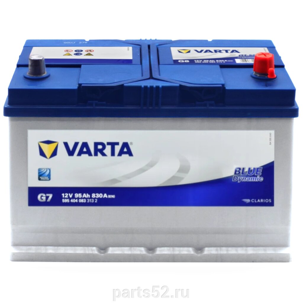 Аккумулятор 6СТ-95 Ач VARTA Blue Dynamic (G7) 306x173x225, EN 830 А, R+ обратный от компании PARTS52 - фото 1