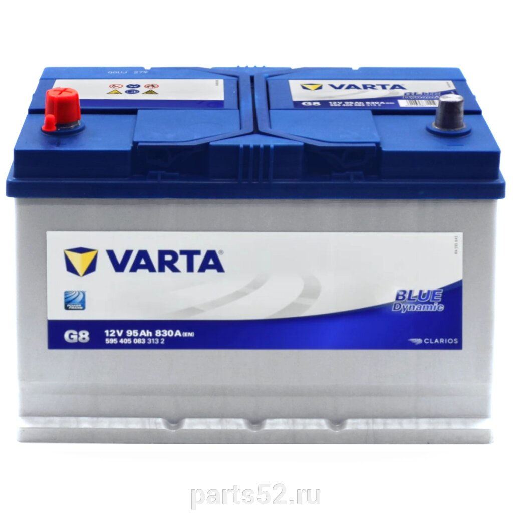 Аккумулятор 6СТ-95 Ач VARTA Blue Dynamic (G8) 306x173x225, EN 830 А, L+ прямой от компании PARTS52 - фото 1