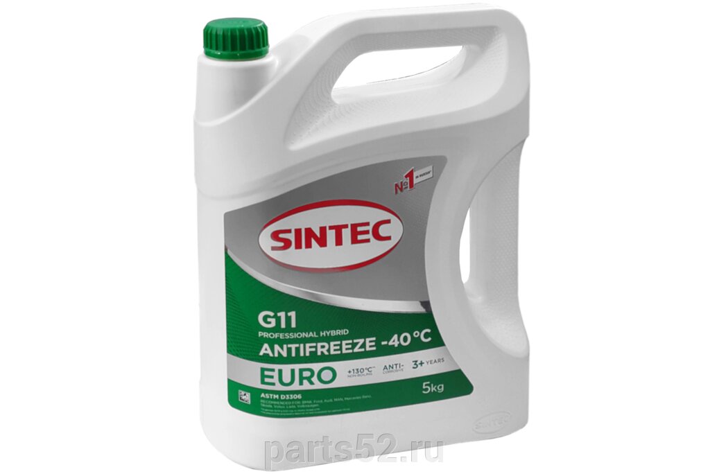Антифриз красный G11 SiNTEC Antifreeze Euro -40°C, 5 кг от компании PARTS52 - фото 1