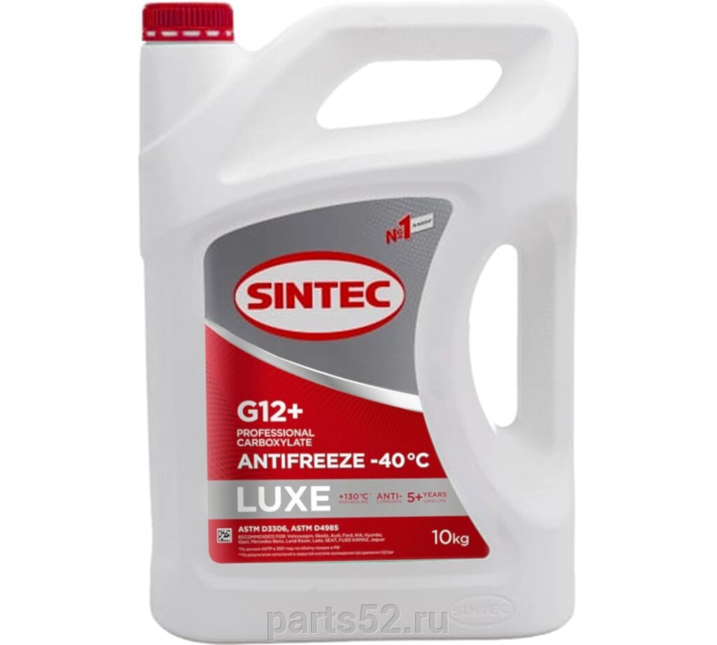 Антифриз красный G12+ SiNTEC Antifreeze Luxe -40C, 10 кг от компании PARTS52 - фото 1
