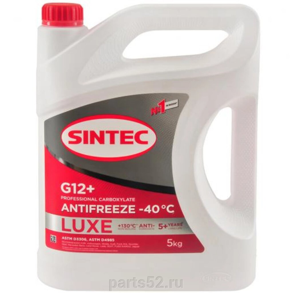 Антифриз красный G12+ SiNTEC Antifreeze Luxe -40C, 5 кг от компании PARTS52 - фото 1
