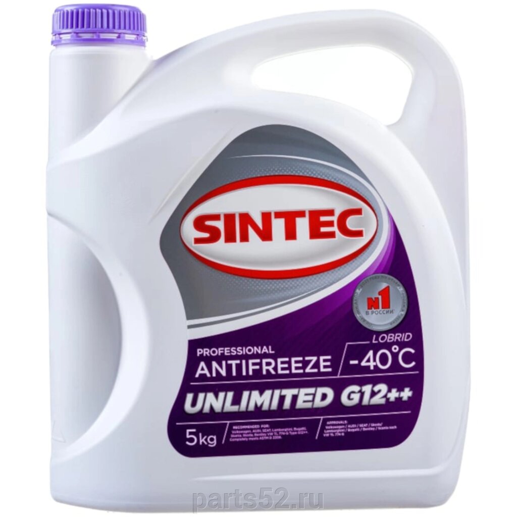 Антифриз лиловый G12++ SiNTEC Unlimited -40C, 5 кг от компании PARTS52 - фото 1
