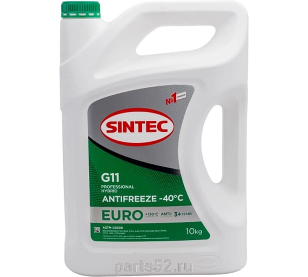 Антифриз зеленый G11 SiNTEC Antifreeze Euro -40C, 10 кг от компании PARTS52 - фото 1