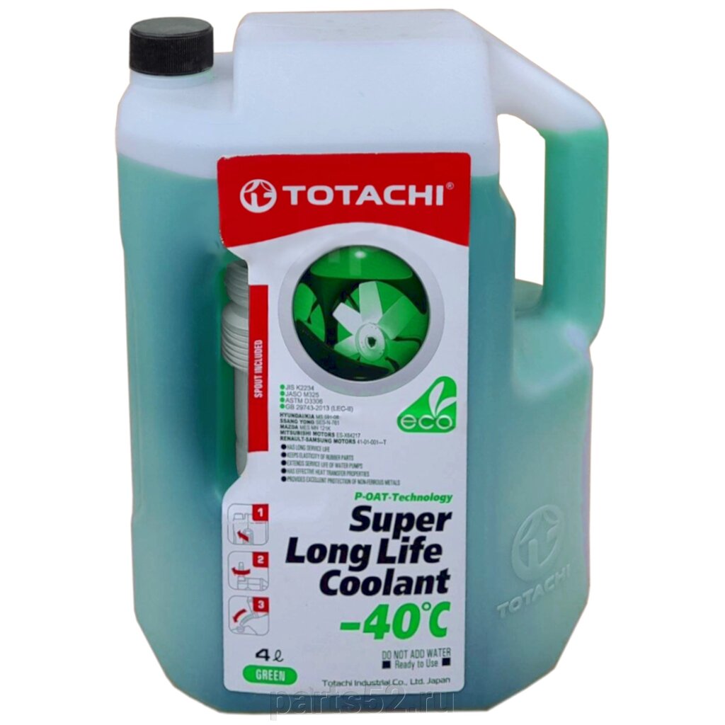 Антифриз зеленый TOTACHi Super Long Life Coolant GREEN -50 C, 4 л от компании PARTS52 - фото 1