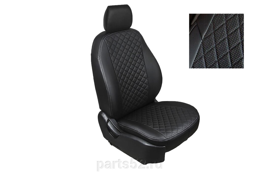 Чехлы из экокожи Ромб для Mitsubishi Outlander III rest 2019-н. в. от компании PARTS52 - фото 1