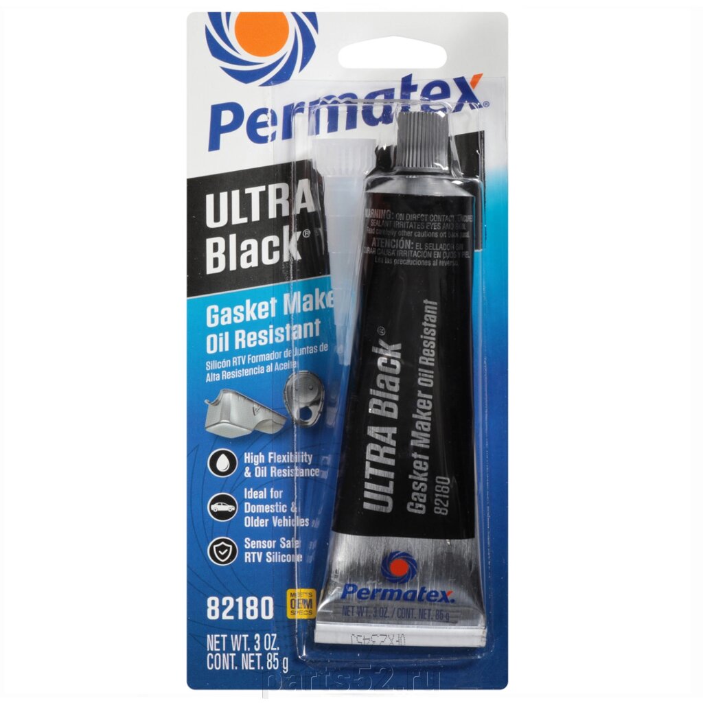 Герметик силиконовый черный PERMATEX Ultra Black, 85 гр от компании PARTS52 - фото 1