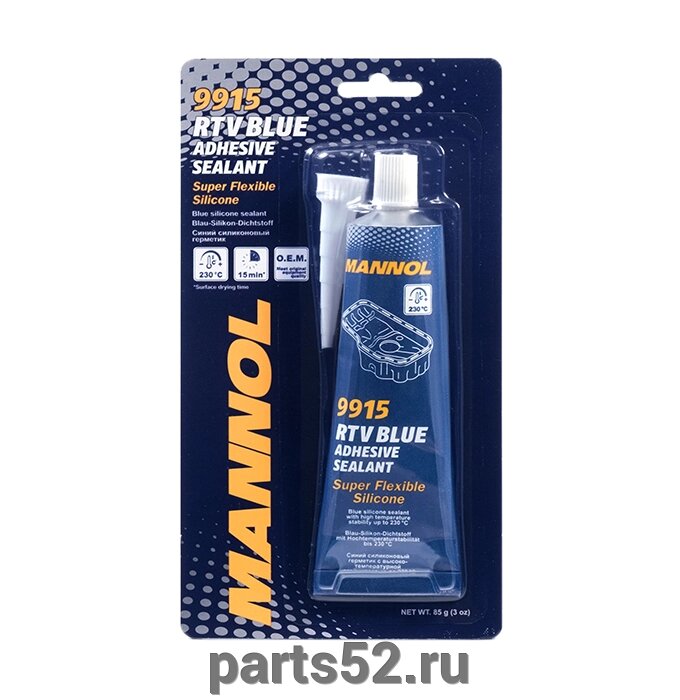 Герметик силиконовый синий MANNOL 9915 RTV Silicone, 85 гр от компании PARTS52 - фото 1