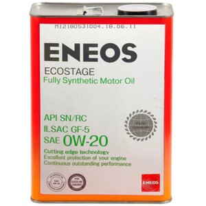 Масло моторное ENEOS Ecostage Motor Oil 0W-20 SP/RC, 4 л