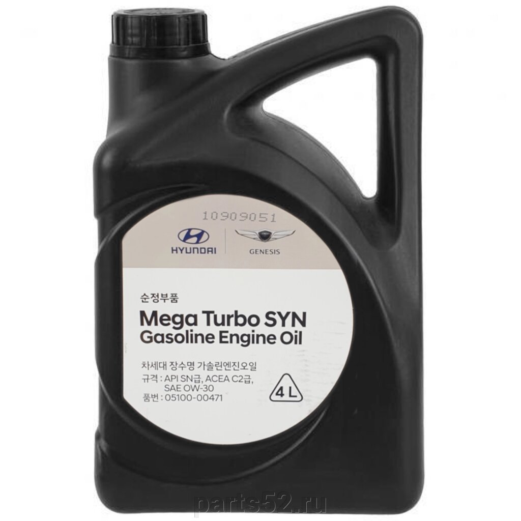 Масло моторное HYUNDAi/KiA Mega Turbo Syn 0W-30 C2, 4 л / 05100-00471 от компании PARTS52 - фото 1