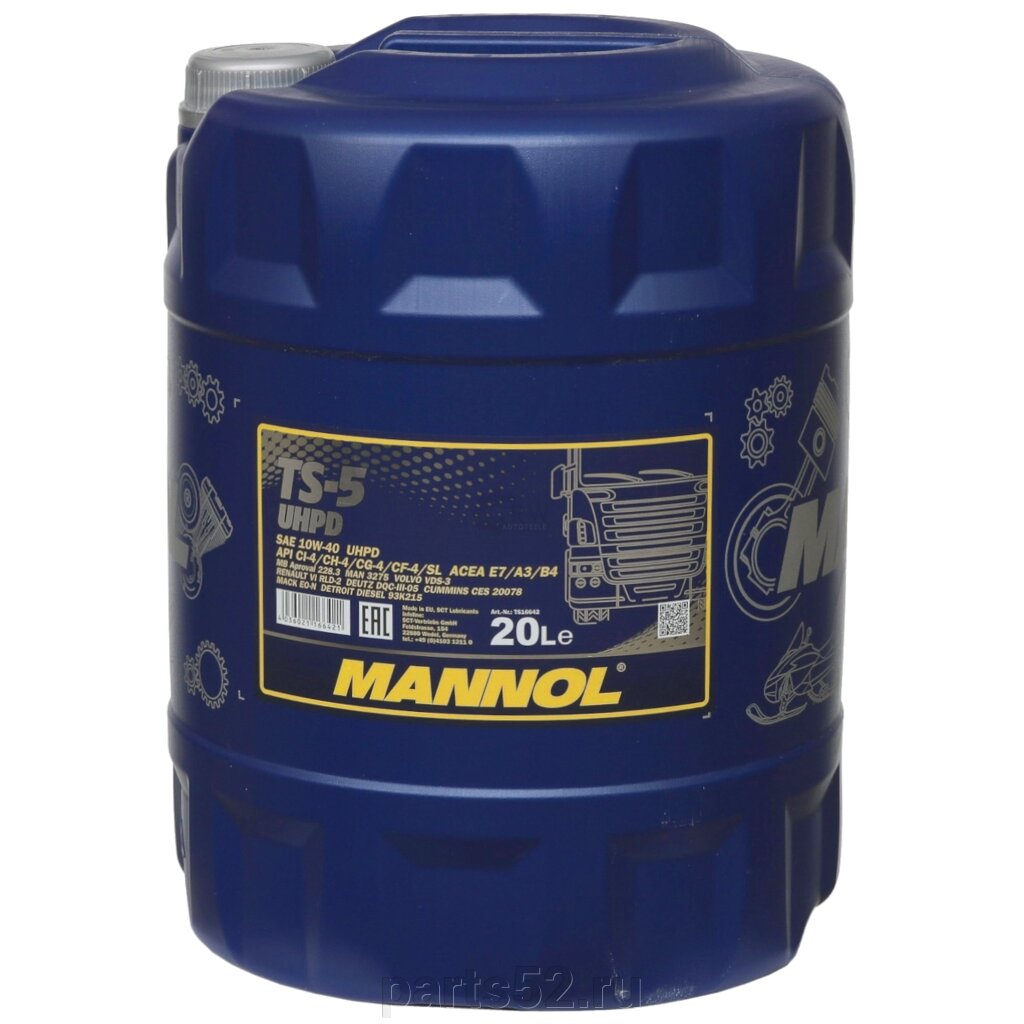 Масло моторное MANNOL 7105 TS-3 UHPD Extra 10W-40 Ci-4, 20 л от компании PARTS52 - фото 1