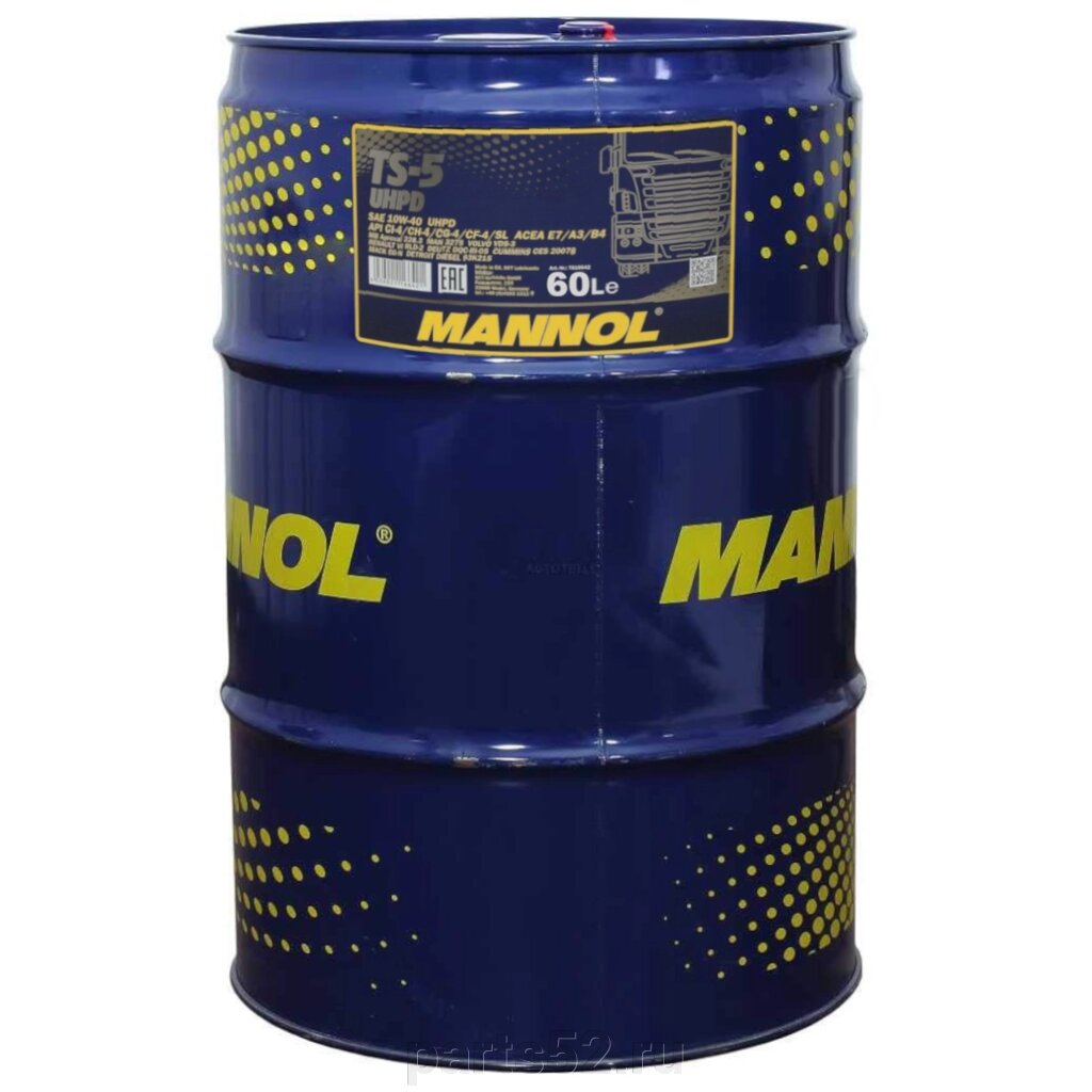 Масло моторное MANNOL 7105 TS-5 UHPD 10W-40 Ci-4, 60 л от компании PARTS52 - фото 1