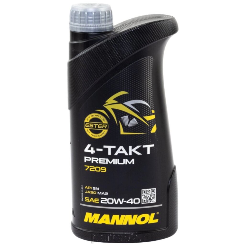 Масло моторное MANNOL 7209 4-Takt Premium 20W-40 MA/MA2, 1 л от компании PARTS52 - фото 1