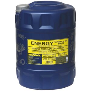 Масло моторное mannol 7914 energy JP 5W-30 SN, GF-5, 20 л