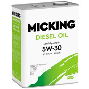 Масло моторное micking diesel oil PRO2 5W-30 CI-4/SL, 4 л