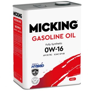 Масло моторное MiCKiNG Gasoline Oil MG1 0W-16 SP/RC, 4 л