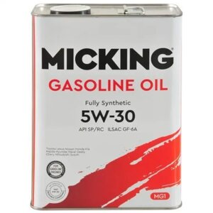 Масло моторное MiCKiNG Gasoline Oil MG1 5W-30 SP/RC, 4 л