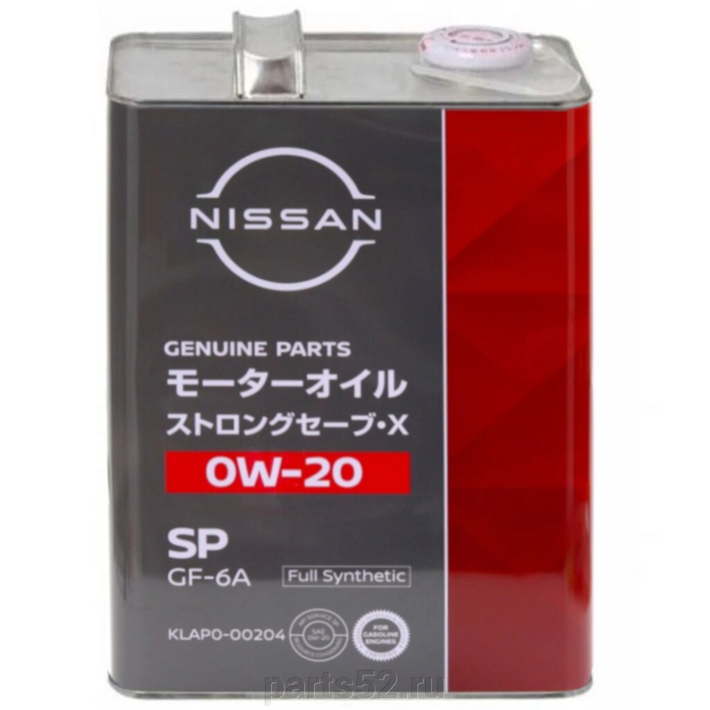 Масло моторное NiSSAN Strong Save X 0W-20 SP, 4 л / KLAP0-00204 от компании PARTS52 - фото 1