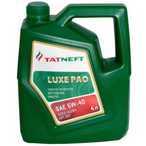Масло моторное tatneft luxe PAO 5W-40 SN, 4 л