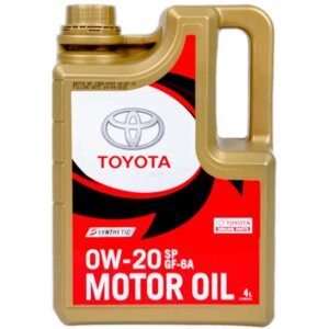 Масло моторное TOYOTA Motor Oil 0W-20 SP, 4 л / 08880-84355