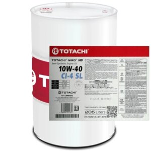 Моторное масло TOTACHi Niro HD Semi-Synthetic 10W-40 CI-4/SL, 4 л