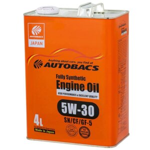 Масло моторное AUTOBACS Engine Oil FS 5W30 SN/CF/GF-5, 4 л