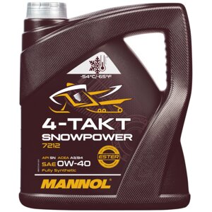 Масло моторное MANNOL 7212 4-Takt Snowpower 0W-40 SN, 4 л