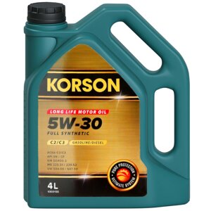 Масло моторное KORSON Fully Synthetic 5W-30 C2/C3, 4 л