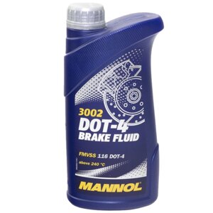 Жидкость тормозная MANNOL 3002 DOT-4 Brake Fluid, 1 л