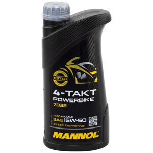 Масло моторное MANNOL 7832 4-Takt Powerbike 15W-50 MA/MA2, 1 л