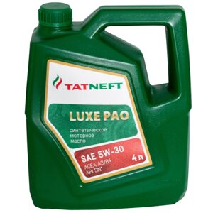 Масло моторное TATNEFT Luxe PAO 5W-30 SN, 4 л
