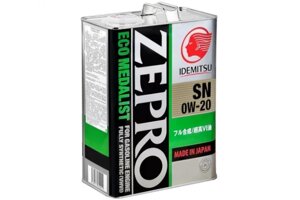 Масло моторное iDEMiTSU Zepro Eco Medalist SN 0W-20, 4 л