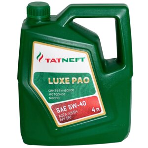 Масло моторное TATNEFT Luxe PAO 5W-40 SN, 4 л