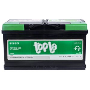 Аккумулятор 6СТ-95 Ач TOPLA AGM Stop&Go L5 353x175x190 EN 850 R+ обратный