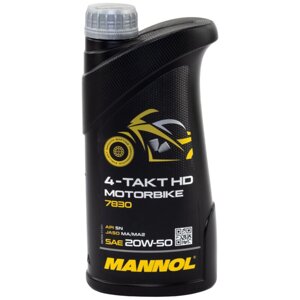 Масло моторное MANNOL 7830 4-Takt Motorbike HD 20W-50 MA/MA2, 1 л