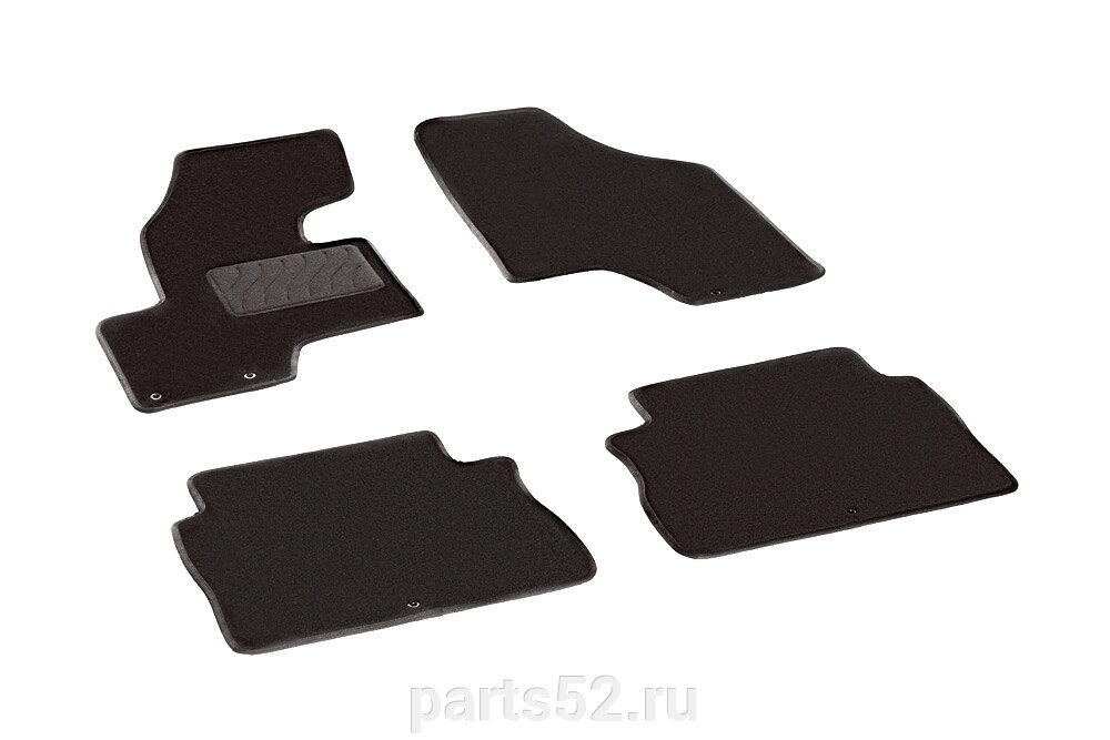 Ворсовые коврики LUX для Hyundai Santa Fe II (педаль газа из пола) 2010-2012 от компании PARTS52 - фото 1