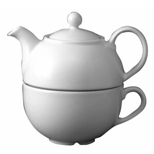 Набор чайный 2 предмета (чайник 362мл, чашка Cappuccino 340мл) White Holloware WHOCT1