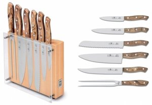 Набор ножей 6 предметов Nature с деревянными ручками, с подставкой 43700. NT01000.006